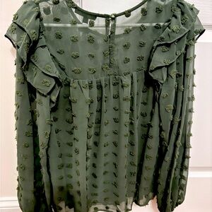 Elegant Green Chiffon Blouse